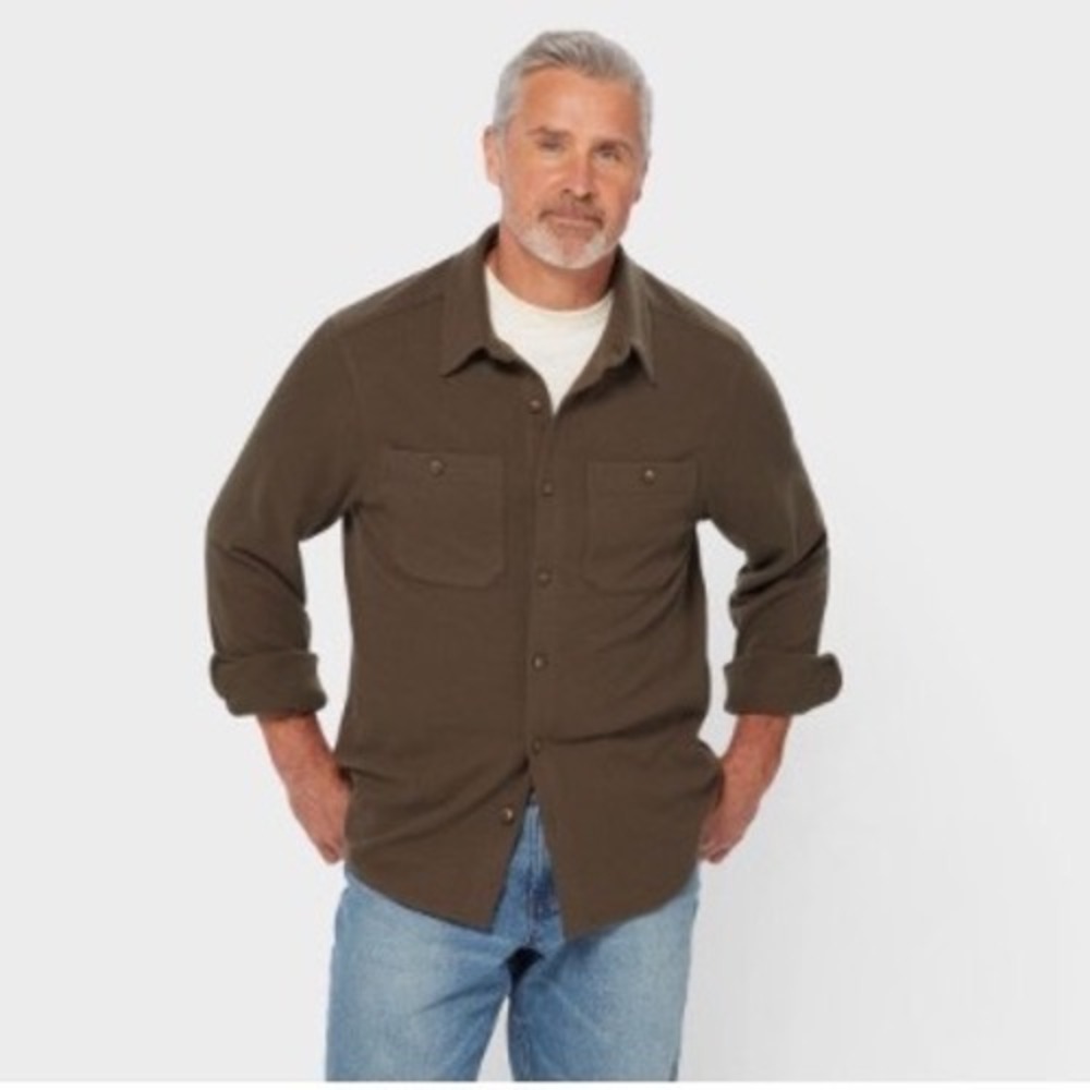 Duluth Trading‎ Co T-Shirt Flannel Standard Fit Brown Medium New With Tags